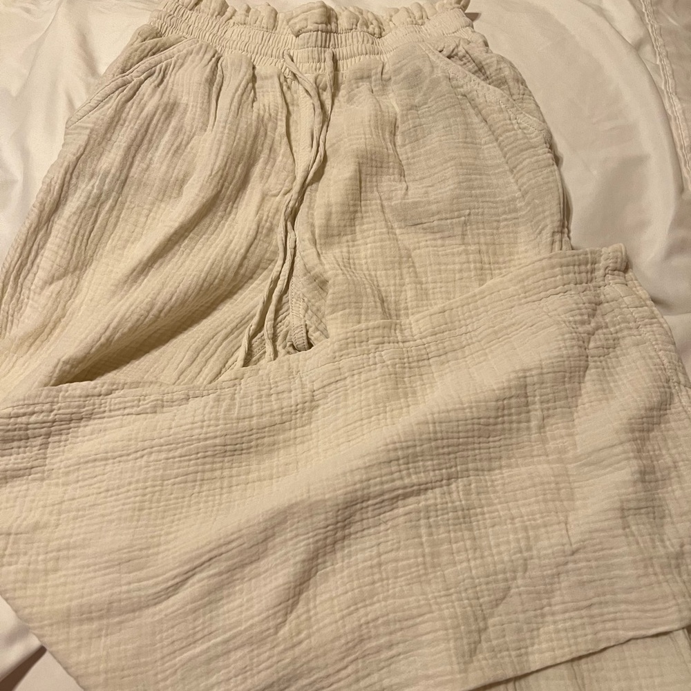 Mango beige linen pant